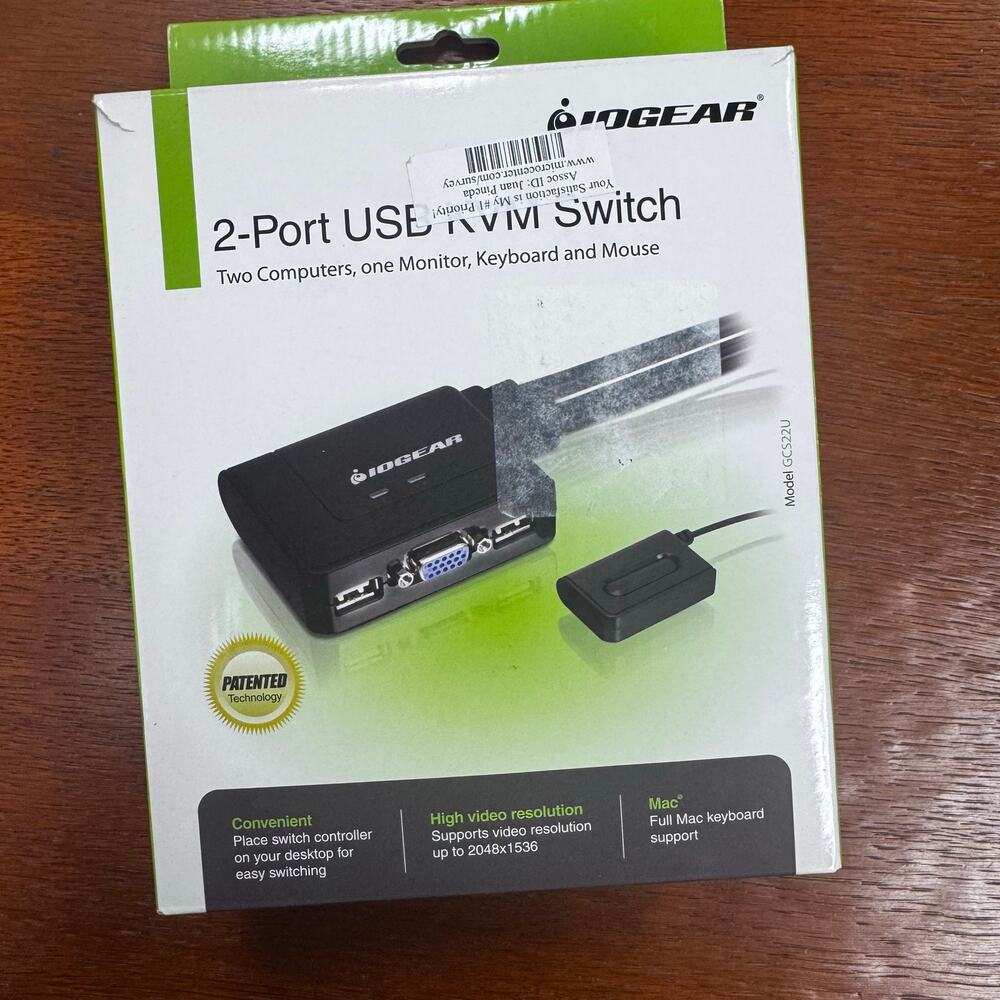 IOGEAR 2-Port USB KVM Switch with Remote Controller (Model GCS22U)